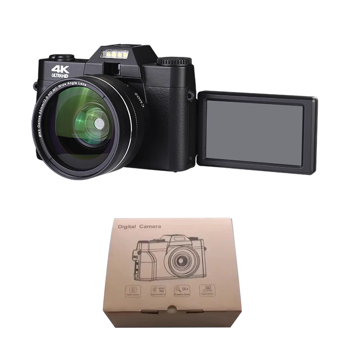 
 Заводская Oem 4K Цифровая камера высокого разрешения micro single с Wi Fi Цифровая видеокамера vlog с внешним и специальным объективом   (1600225873004)