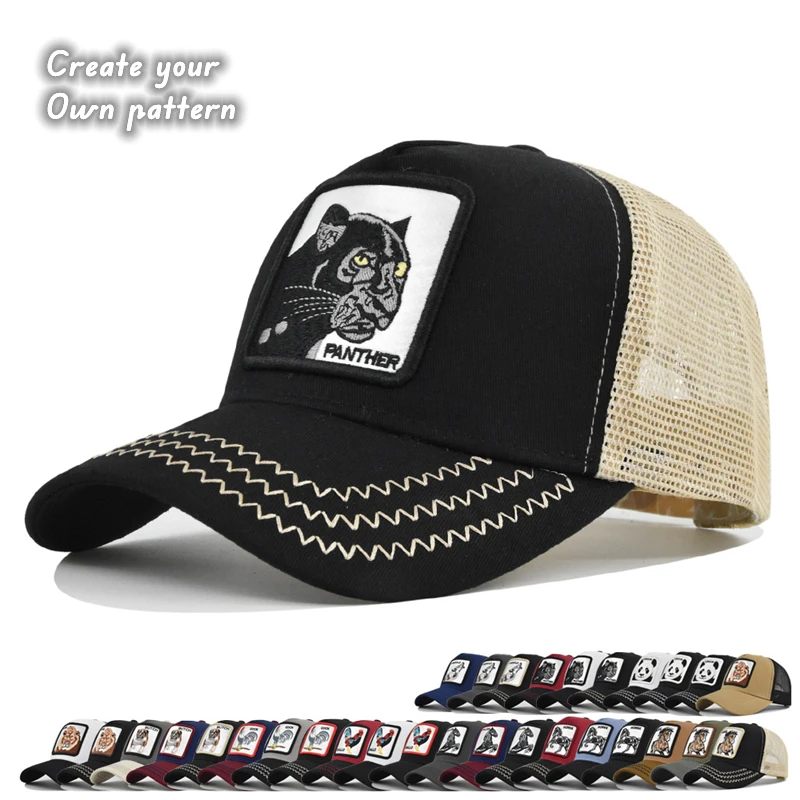 New Arrivals Animal Trucker Hat for Farmer Fashion Embroidery Patch Animal Baseball Cap With Mesh Trucker Hat Caps Custom Logo