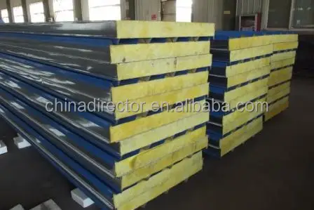 Shandong colored steel polyurethane cladding polyurethane material rock wool composite board panel