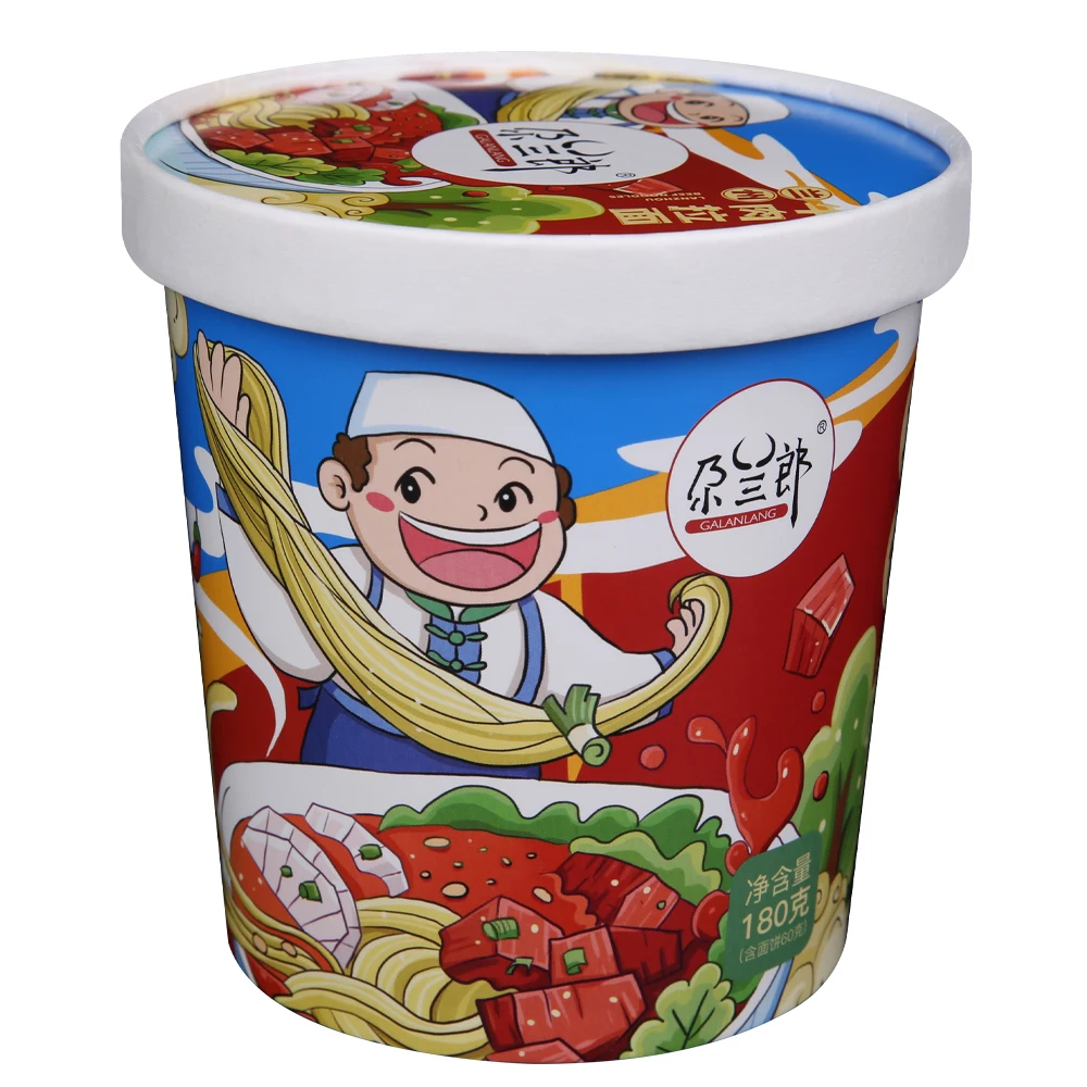 Wholesale  Authentic Lanzhou beef ramen barrel full box of late-night snack convenient fast food instant noodles bubble noodles