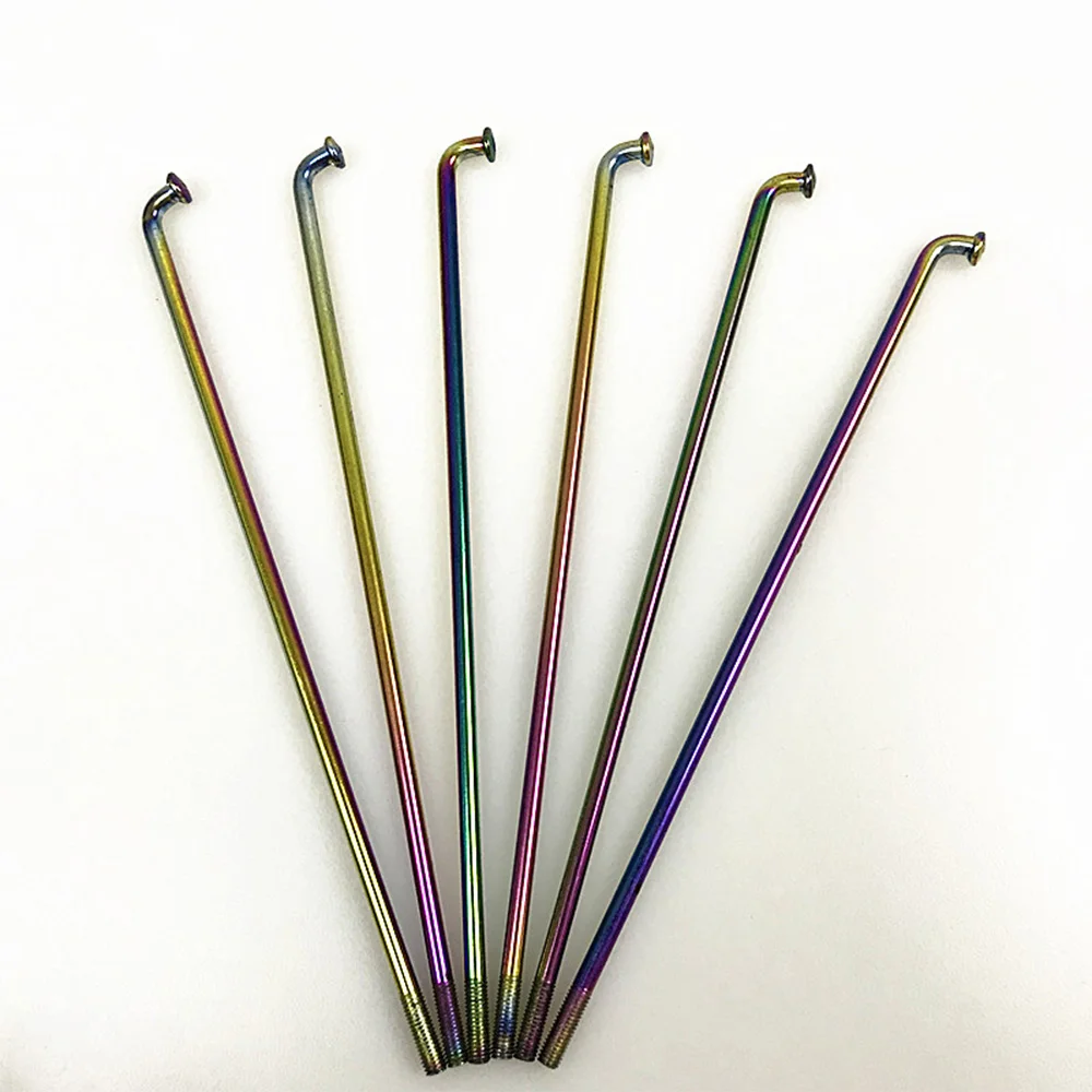 rainbow color bicycle spokes 8G to 14G customized length for all types of bikes