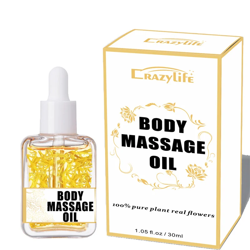 Crazylife Private Label Pure Plant Real Rose Flowers Body Massage Essential Oil Beauty Salon SPA Relieve Stress  Relax Body Oil