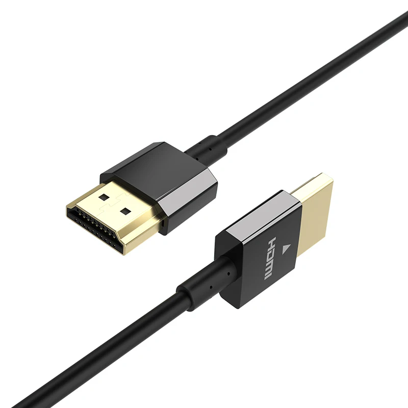 VCOM Black Thin HDMI Cable 1M 1.5M 2M Short Ultra Slim Gold-Plated 8K 2.1V 1080P HDMI Male To Male Cable