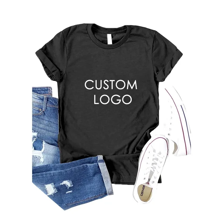 Label Custom T Shirt Printing Blank T-shirt Private Customize Printed Logo O-neck Breathable Women Woven Short Mesh Fabric