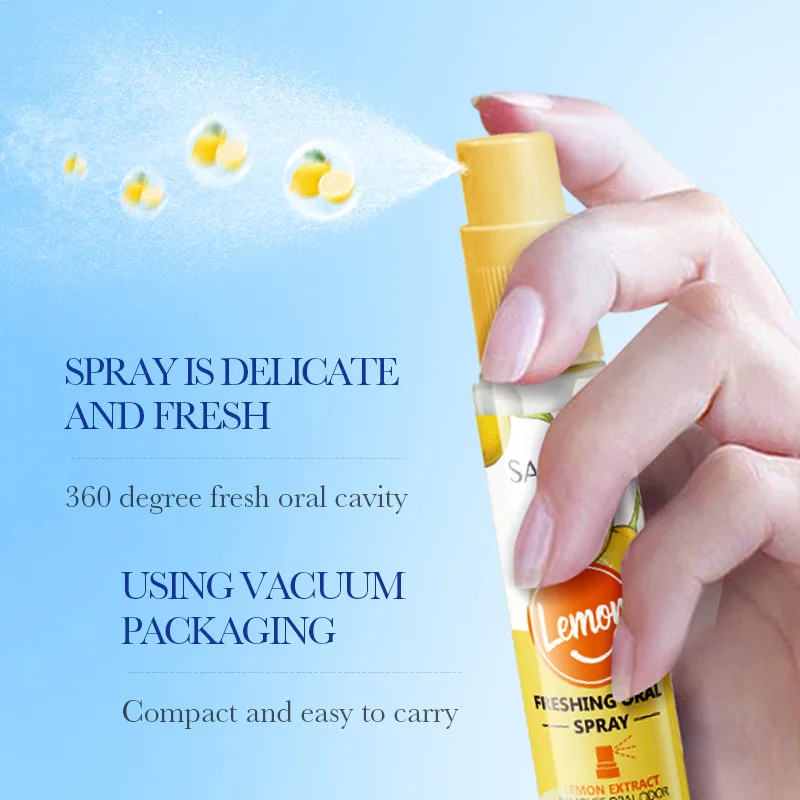 Hot sale convenient to carry with you fresh and eliminate bad breath freshener non-alcohol lemon fresh breath spray