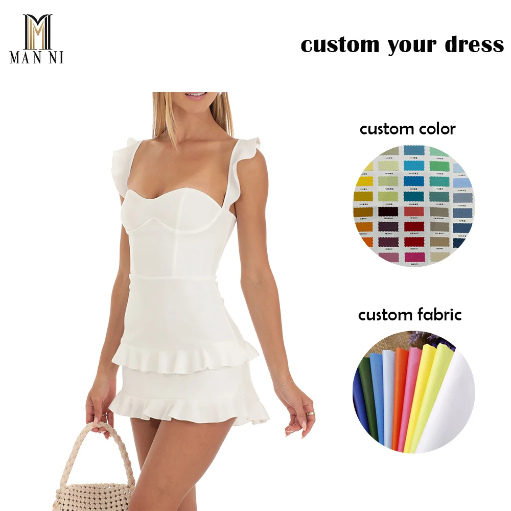 MANNI Stand Collar Bandage Dresses Sexy Outfits Mini Solid PU Leather Dress