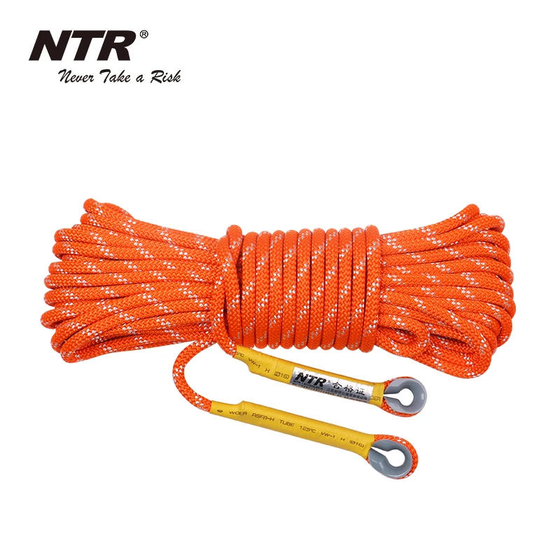 
Rock Climbing Escape Rappelling Rope with Carabiner for Mountaineering, Training, Rescue 