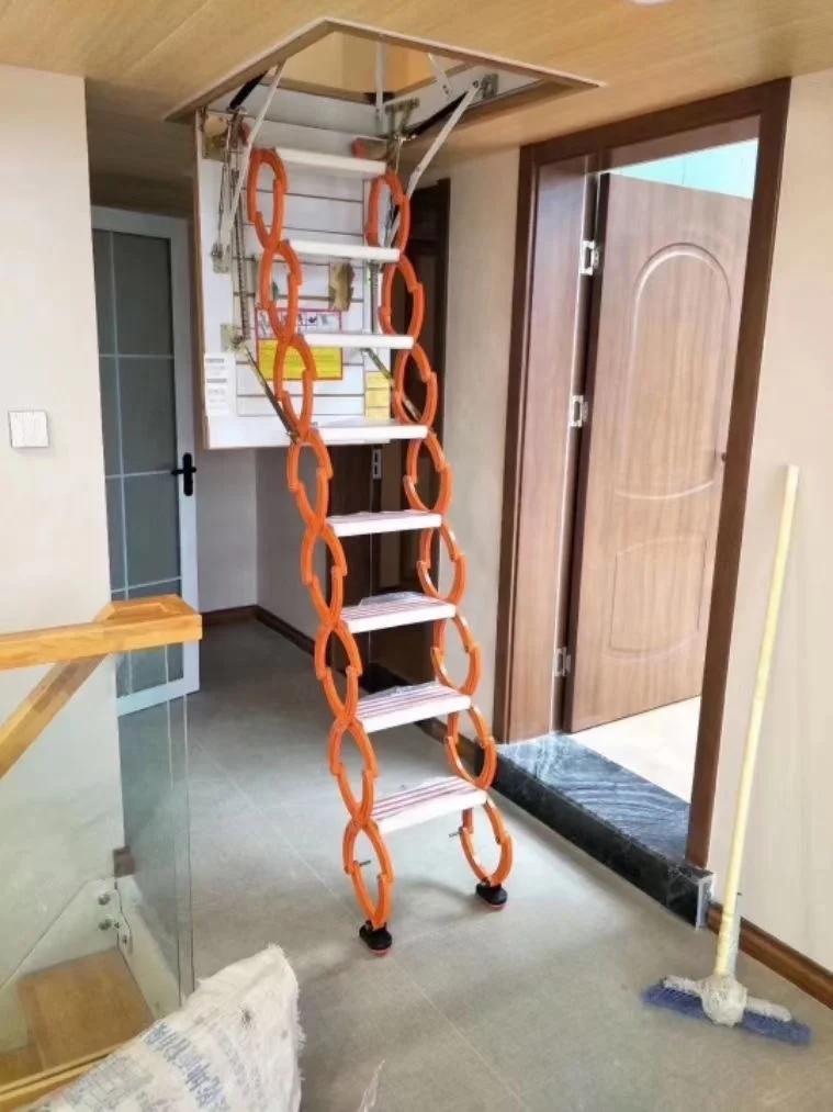 Telescopic stairs Custom Folding Orange Loft Ladder Aluminium Attic