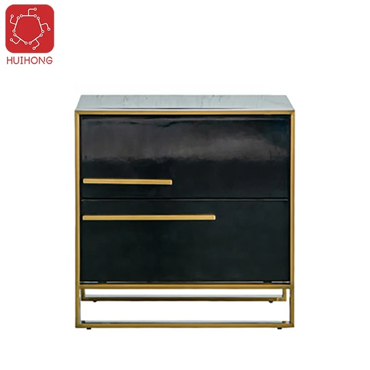 Huihong ODM night stand W500*D400*H500mm bed side cabinet with sensor light table de nuit with wireless charging