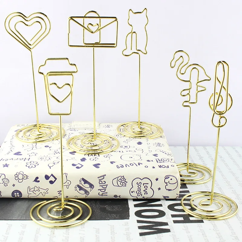 Custom Metal Rose Gold Airplane Table Number Stand Place Card Holders Wire Metal Memo Clip Photo Picture Note Name Menu Holder