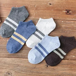 Spring Summer Classic All-match Stripes Short Boat Socks Cotton Sweat-Absorbent Casual Men Socks