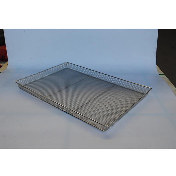 600*400mm Crimped Wire Mesh Serving Tray 304 316 Stainless Steel Wire Mesh Tray For Drying And Dehydration With Customized Size