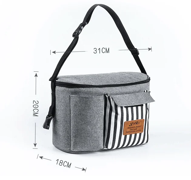 Wholesale Cotton Fabric Baby Stroller Hanging Bag Organizer Black