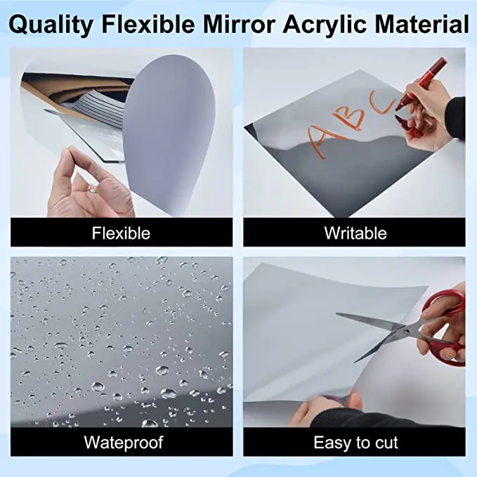 Acrylic Mirror Sheet Plastic Perspex Rose Gold Silver Pink Panels Cut to Free Size