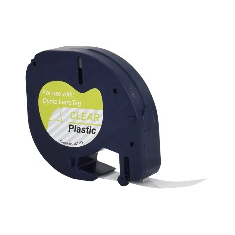 High Quality LT16952 for Dymo LT16952 Letratag Plastic black on clear 12mm x 4m tape