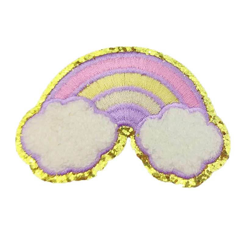 Shenglan Embroidered Patches Cute Rainbow Patch Iron On/Sew On Appliques for Kids Child Patches DIY for Costume Accessories