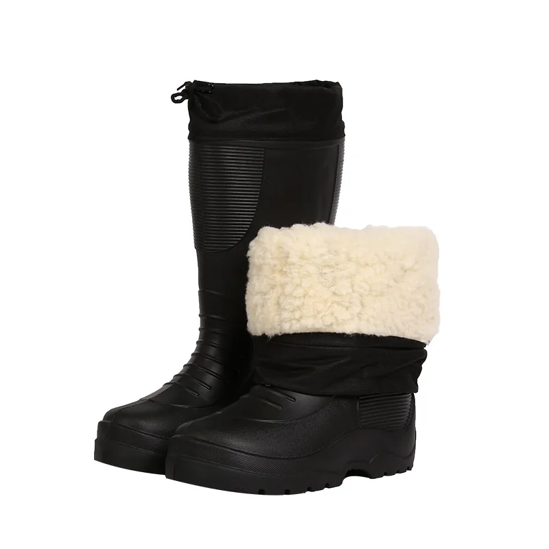 Rain boots men EVA lightweight cotton anti-slip EVA Foam boots waterproof white long rain snow boots man woman