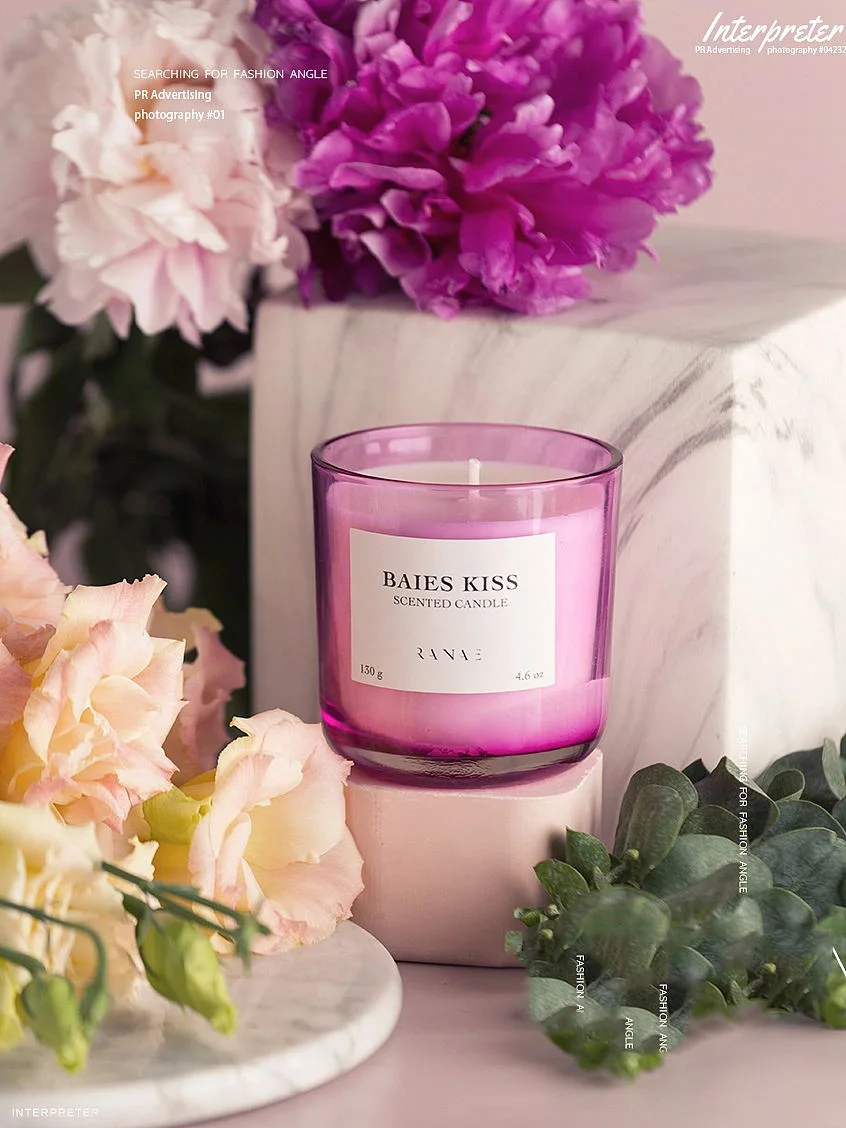 Newest Transparent 130g 4.6oz Lavender Moon Scented Candles Fresh Style Glass Jar Soy Wax Candles