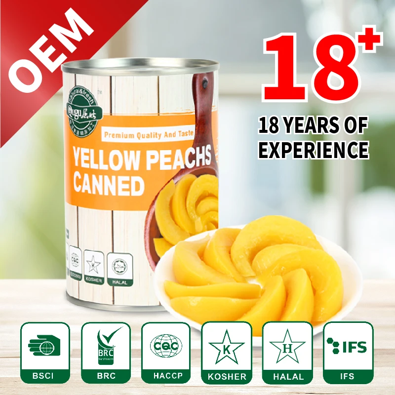 2023 new  Fresh Canned Yellow Peaches Canned food peach strip