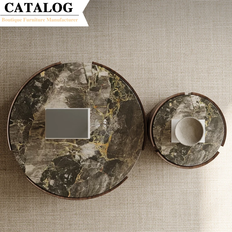 CATALOG High End Decor Coffee Tea Table Center of Tables Round Side Coffee Table Combination for villa