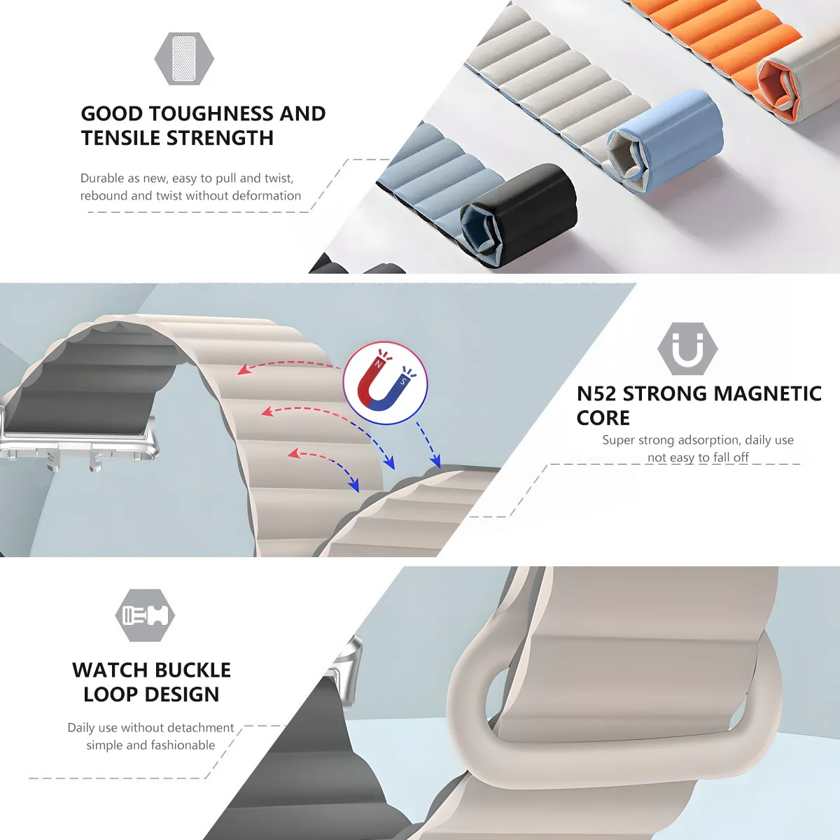 Tschick Silicone Strap For Samsung Galaxy Fit 3 Sport Hollow Breathable Band Magnetic Buckle Wristband For Samsung Galaxy Fit 3