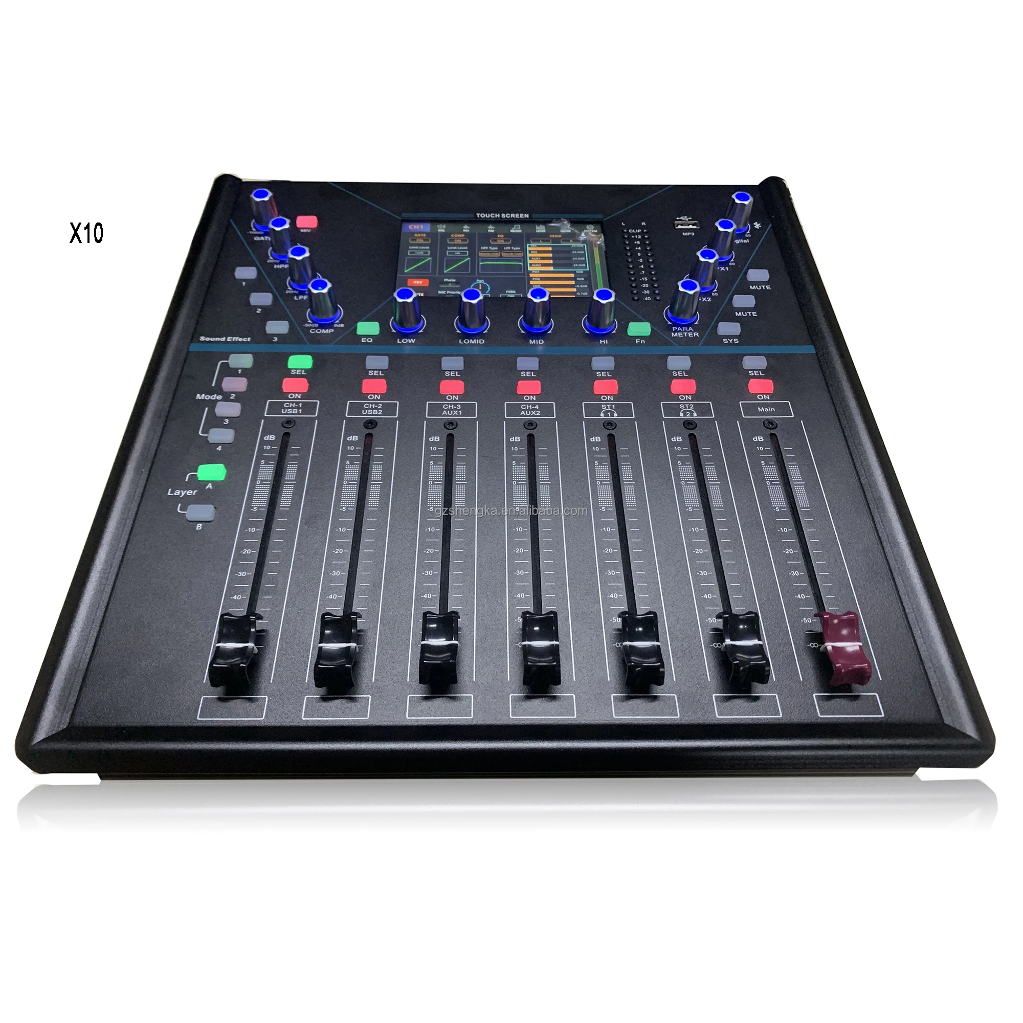 X10  Professional Audio Digital Console 110V 220V Linux Operating System 8channels Light Weight Touch Screen Digital Mixer DM8S