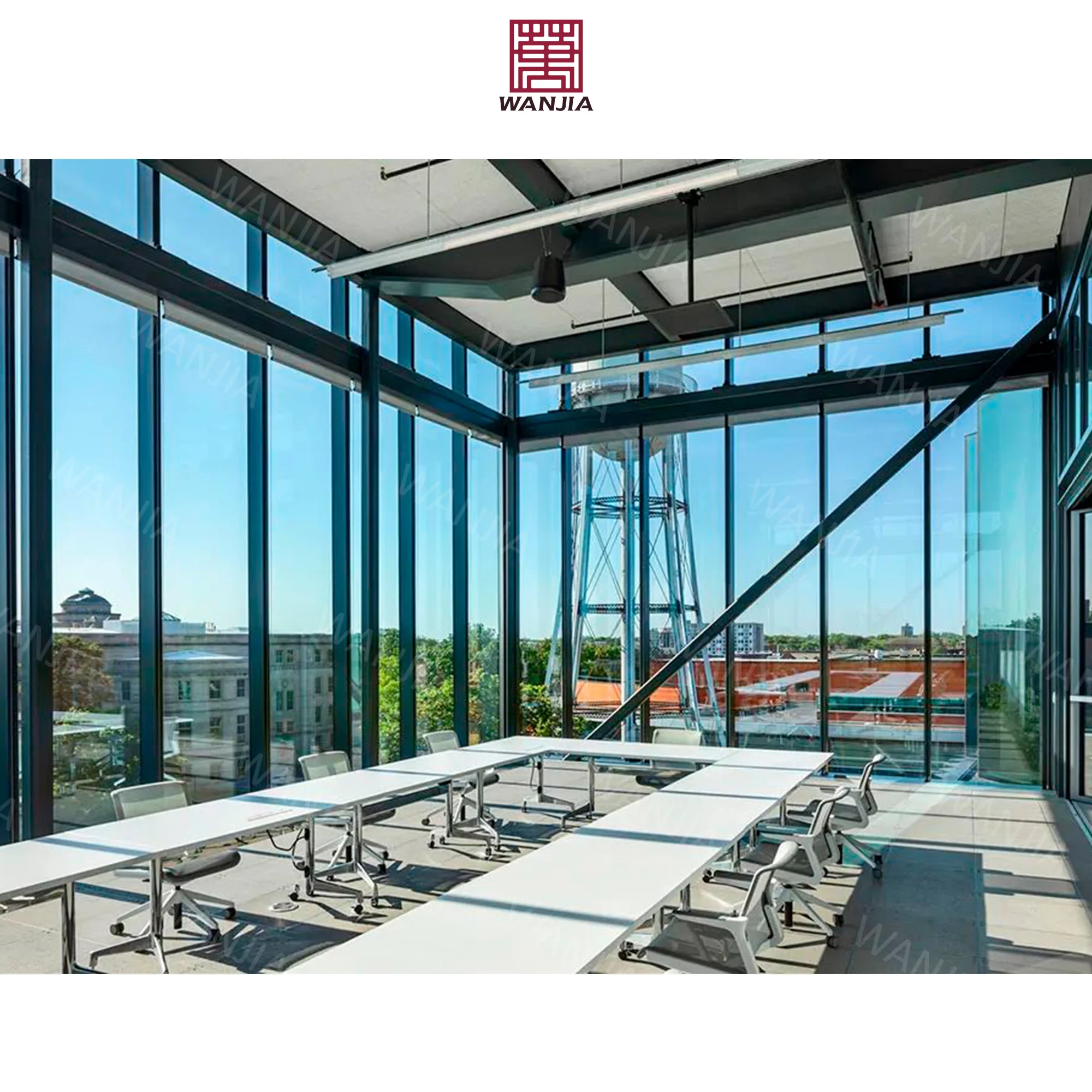 Modern design building facade glass curtain walls exterior thermal break exposed aluminum curtain wall