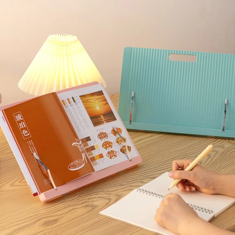 2025 Practical Stable Angle Adjustable Reading Plastic Bracket Book Holder Bookend With Book Clip