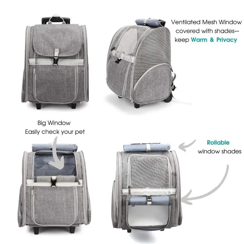 Hot sales  pet carrier stroller Innovative Traveler Bubble Backpack for cat dog with detachable wheels