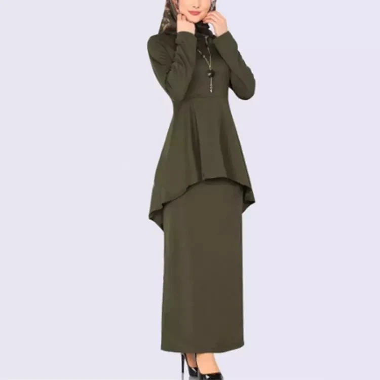 
new elegant autumn fashion style muslim women plus size long S-5XL 