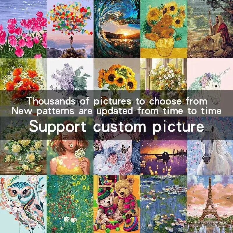 New Design Wholesale Hand Painted Living Room Home Decor Artwork Landscape Diy Oil Painting By Numbers Kit