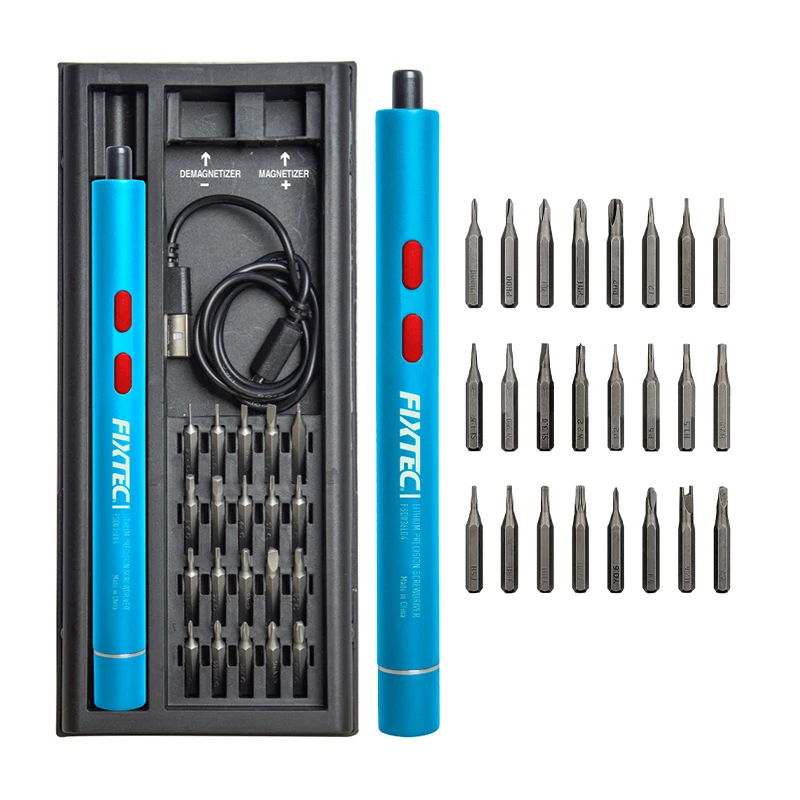 FIXTEC 4V Electric Screwdriver 1500mAh USB Rechargeable Cordless Power Screwdriver with LED Light Adjustable Torque