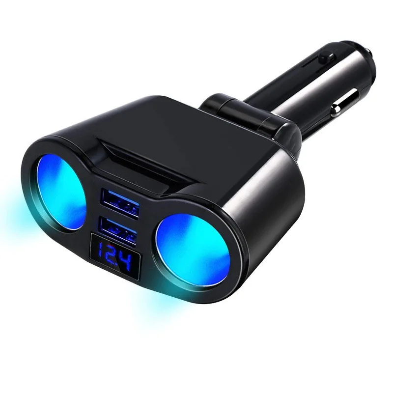 12-24V Car Cigarette Socket Lighter Fast Car Charger Power Adapter Usb Car Charger Dual Usb Port splitter 2 Port LCD Display