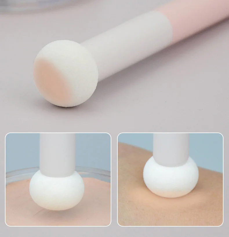 Private Label Soft Mushroom Head Makeup Sponge Brush Face Makeup Concealer Mushroom Head Sponge Stick Smudge Cosmetic Tool
