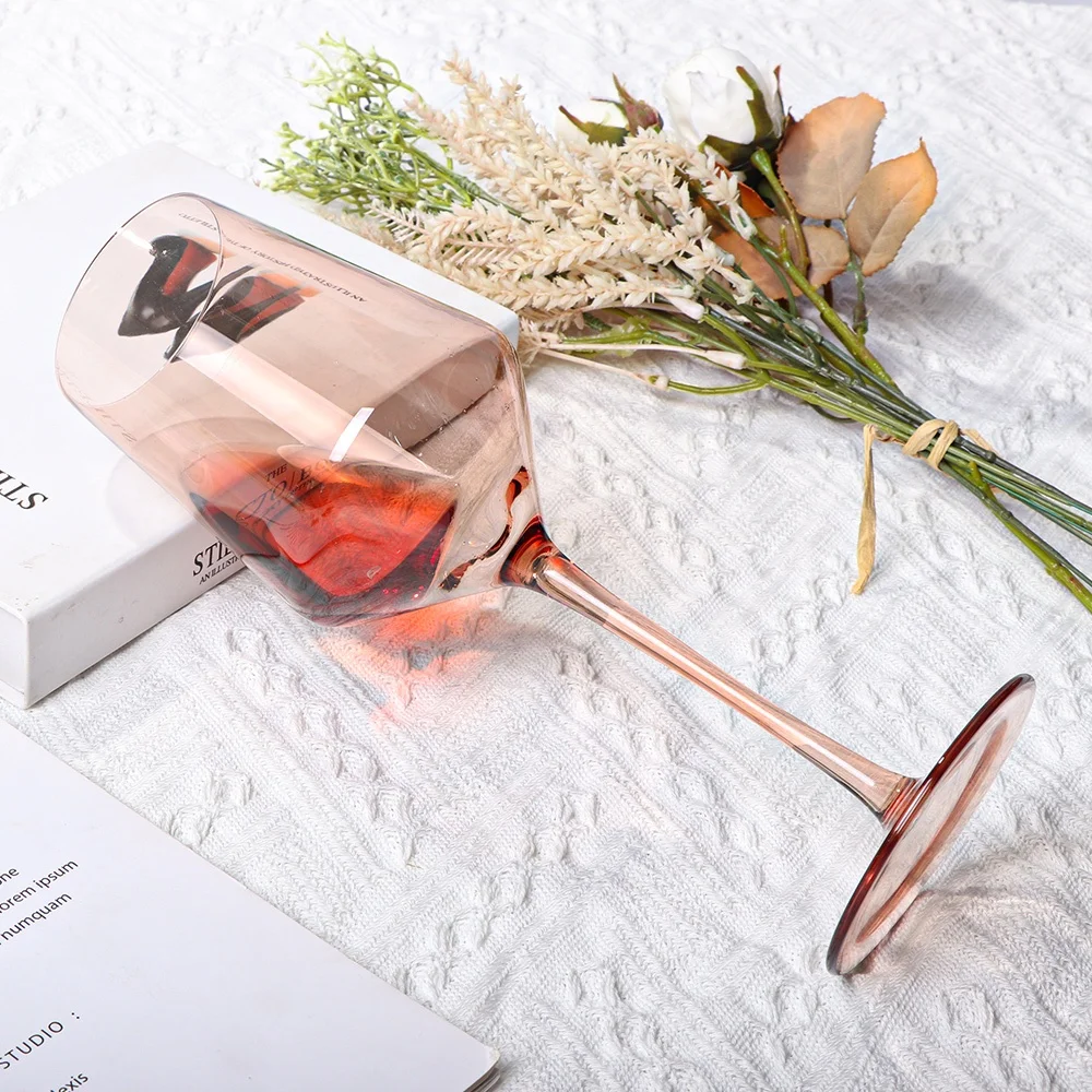 Telsen Pink Blue Purple Wedding Glassware Crystal Red Wine Glass