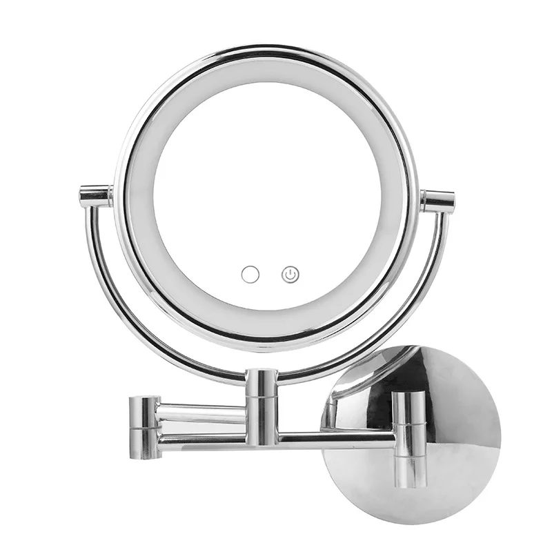 
Bathroom led make-up mirror rechargeable folding beauty mirror wall hanging telescopic magnifying mirrors 