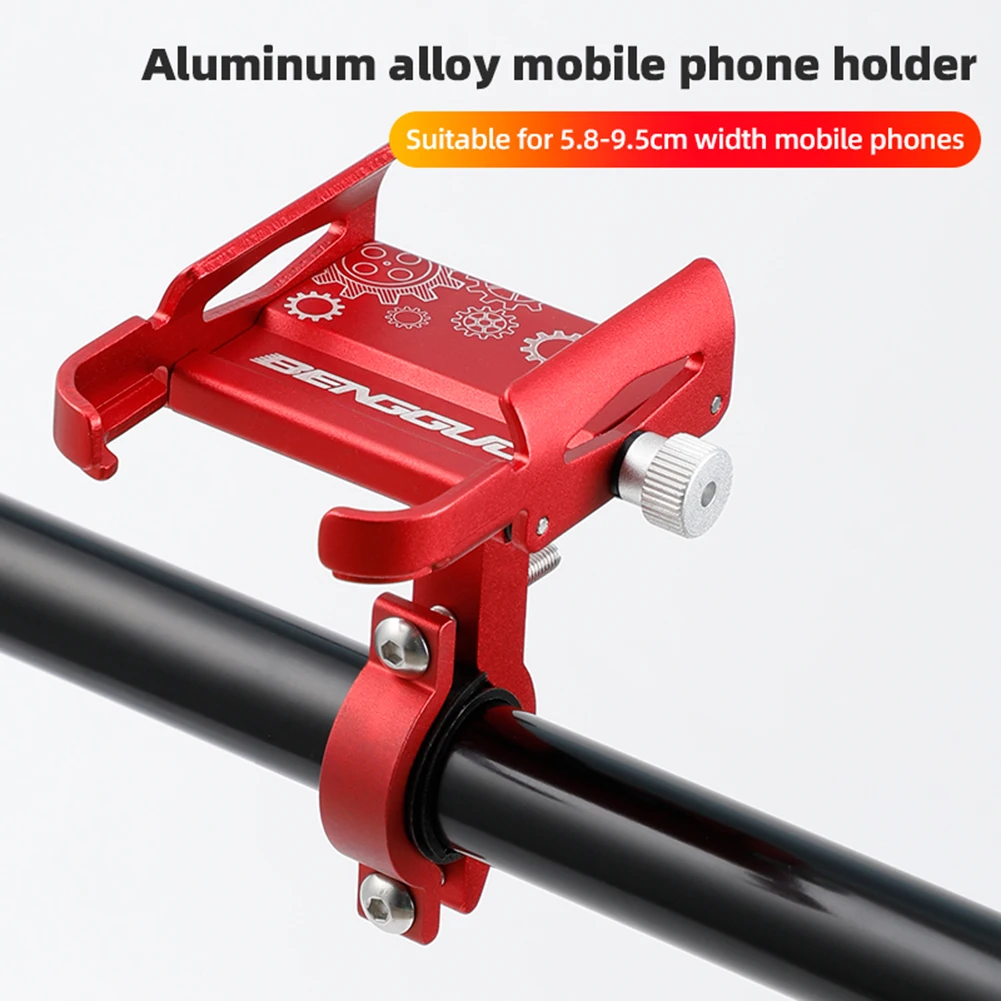 New Bicycle Mobile Phone Holder Aluminium Alloy Motorcycle Bike Handlebar Support Bracket 360 Rotation Shockproof Cell Phone Bra