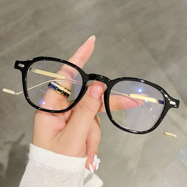 2022 Metal New Korean Version Glasses Anti Blue Light Computer Rive Square Men Women Wholesale Custom Logo Glasses