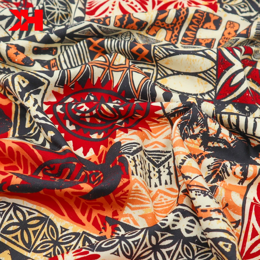 Kahn organic digital textile poplin cotton anime fabric print shirts for men cotton fabric