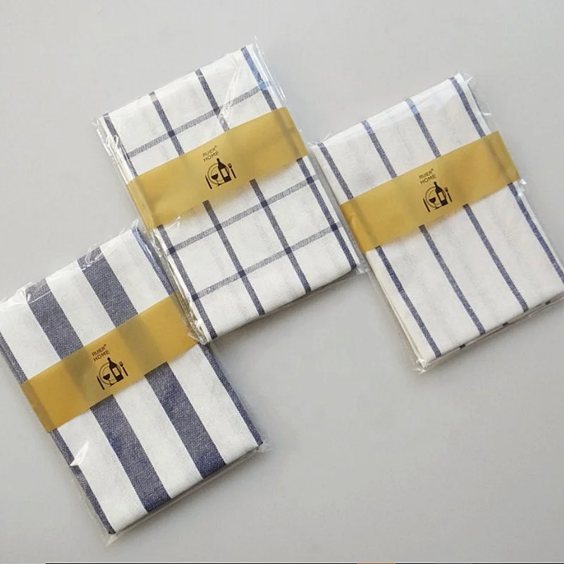 Kitchen Towel Soft And Absorbent Dish Cloths Stripe Super Hot Selling Microfiber Opp Bag Car Wash Reusable Kitchen Towel Cotton