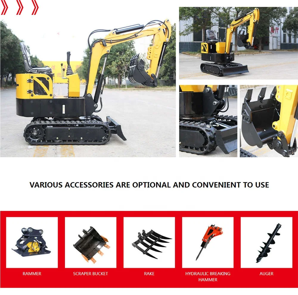 Garden Small Crawler Digger Orchard 1.2T Clamshell Shovel Excavator Agricultural 1ton Mini Compact Excavator
