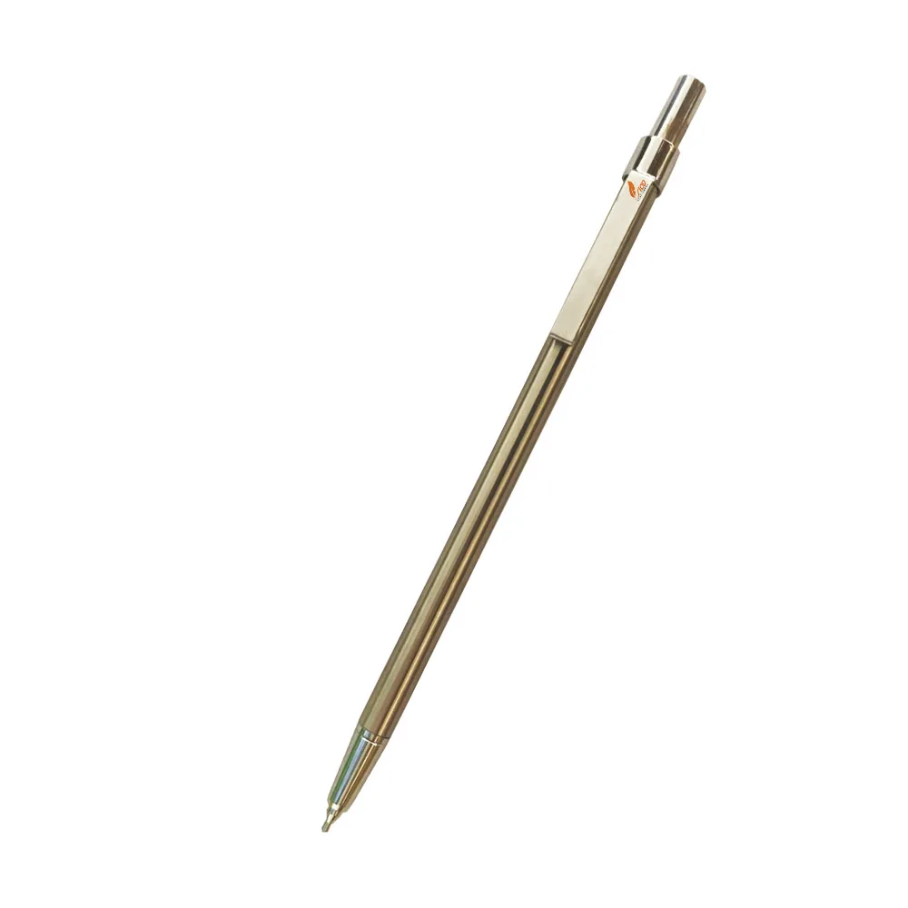 mini silver stainless steel metal mechanical pencil 0.5mm with laser logo on clip