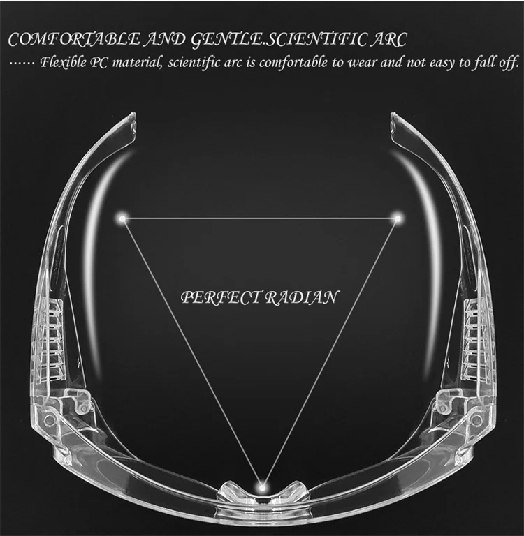 Chemical anti splash reusable protection glasses plastic medical goggles safety