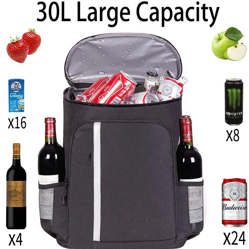 
Leak-Proof Thermal Picnic backpack Food Cooler Bag Insulated Cooler Backpack 30 Cans 