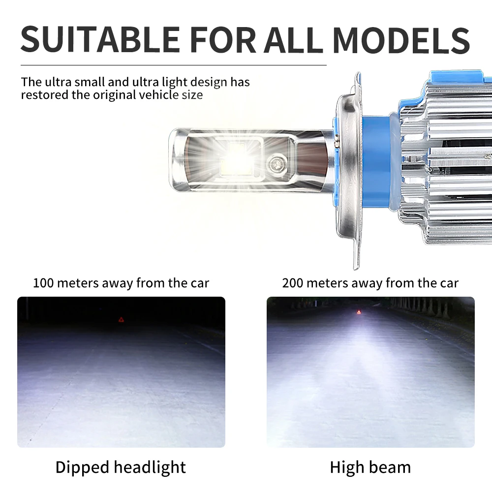 RUTENSE  high power auto lighting system  h11 led headlight laser lens led bulbs T1 auto headlights car lamp on sale