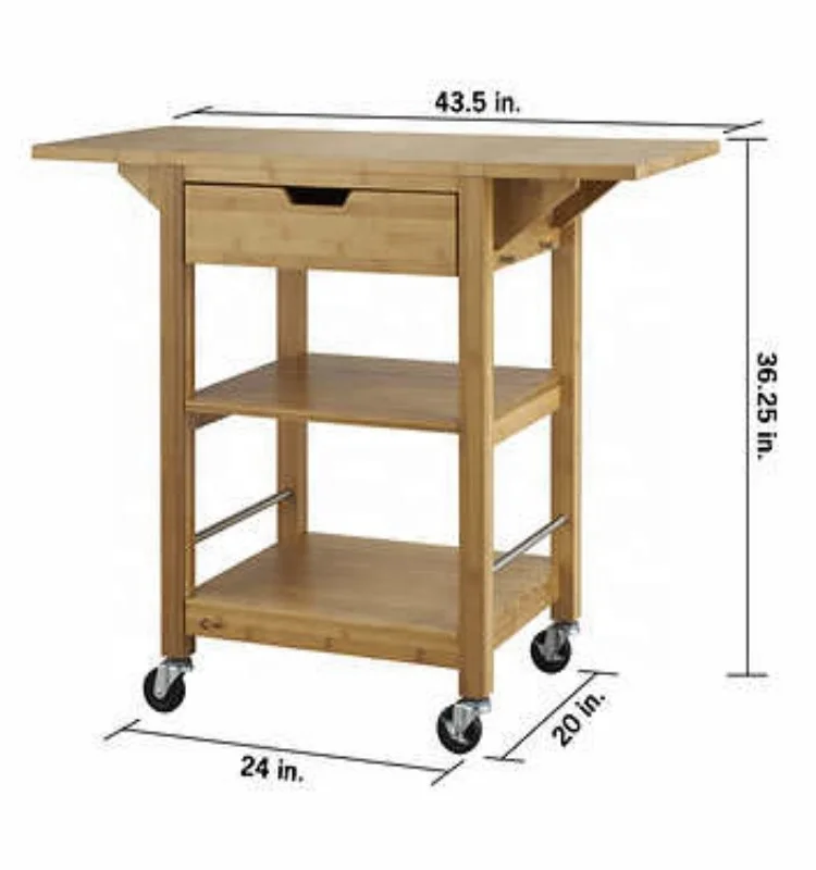 Home Use Furniture 3 Tiers Vintage Mobile Cart Bar Trolley kitchen serving trolley cart