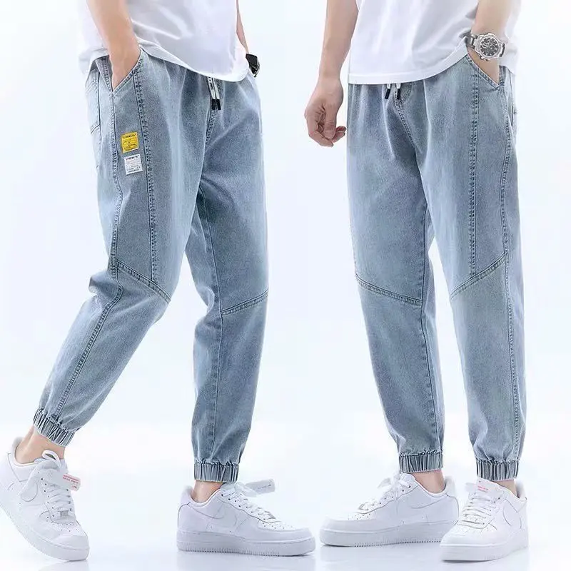 New Loose Men Jeans Male Trousers Simple Design High Quality Students Daily Casual Straight Denim Pants S-5XL
