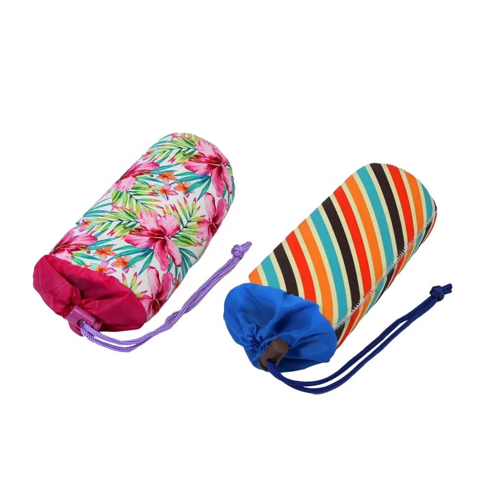 Drawstring Water Bottle Holder Cover Neoprene Insulated Sleeve Bag