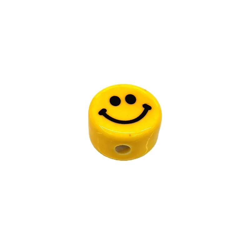 Wholesale high quality yellow smiley face design porcelain beads in various colors and sizes for DIY jewelry making