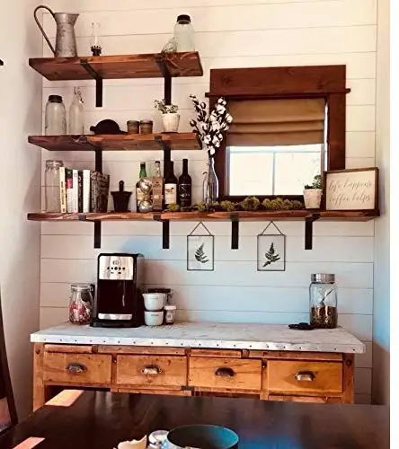 
Custom Size Shelf Brackets 6-Pack Lip Brackets for Shelves, Industrial Forged Raw Metal/Steel Floating Shelf Bracket 